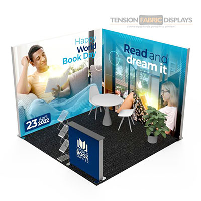 stand expo portabil light box tension fabric displays