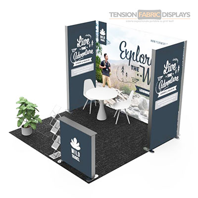 stand expo portabil light box tension fabric displays