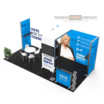 stand expo portabil light box tension fabric displays