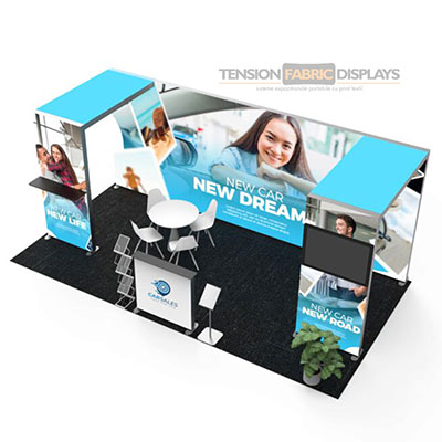 stand expo portabil light box tension fabric displays