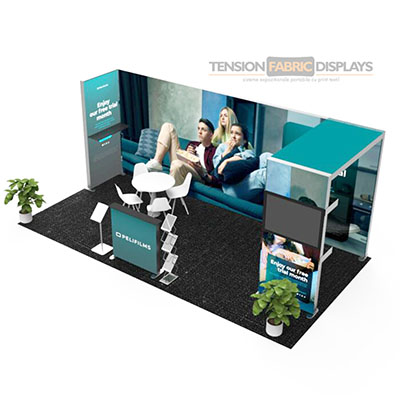 stand expo portabil light box tension fabric displays